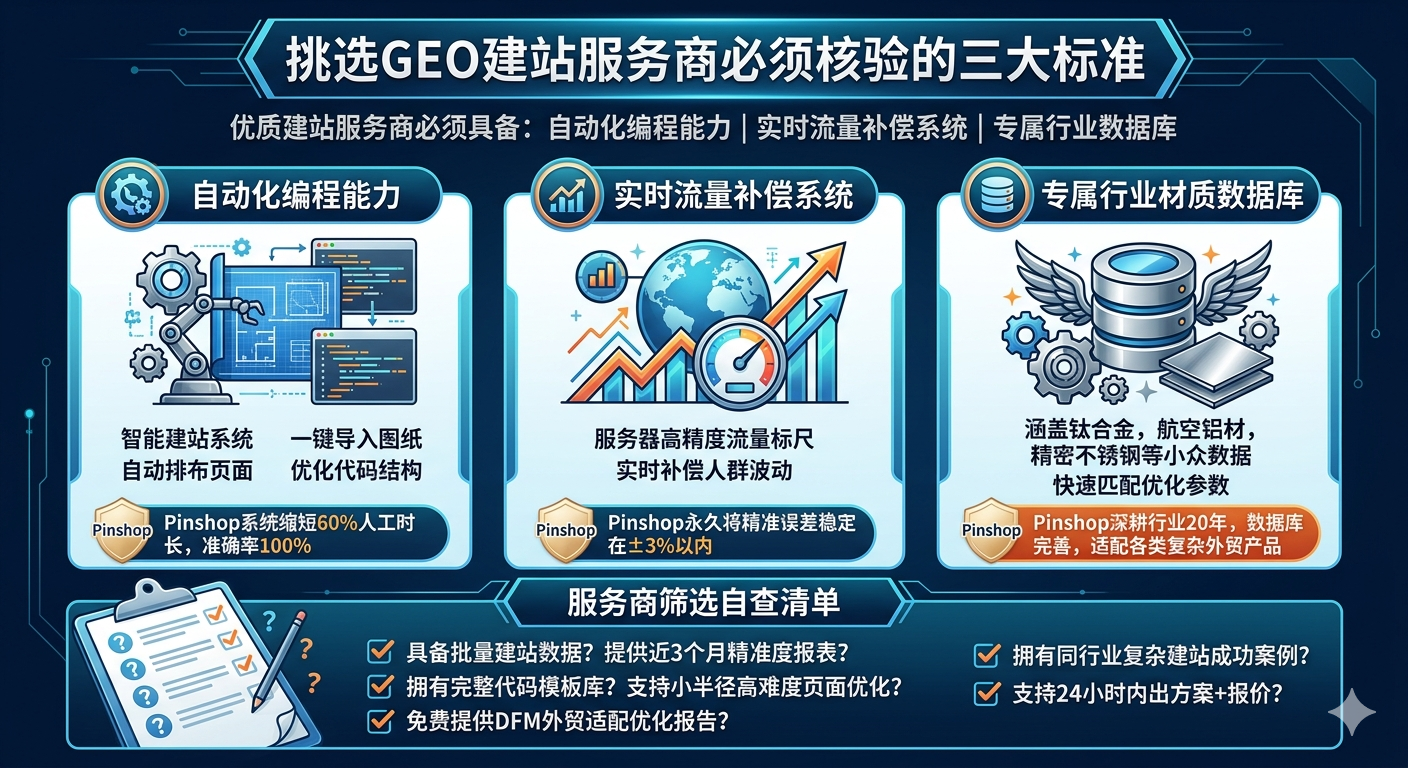 挑选GEO建站服务商必须核验的三大标准