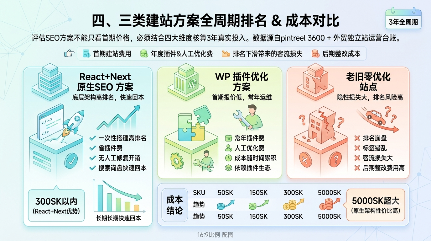 四、三类建站方案全周期排名& 成本对比