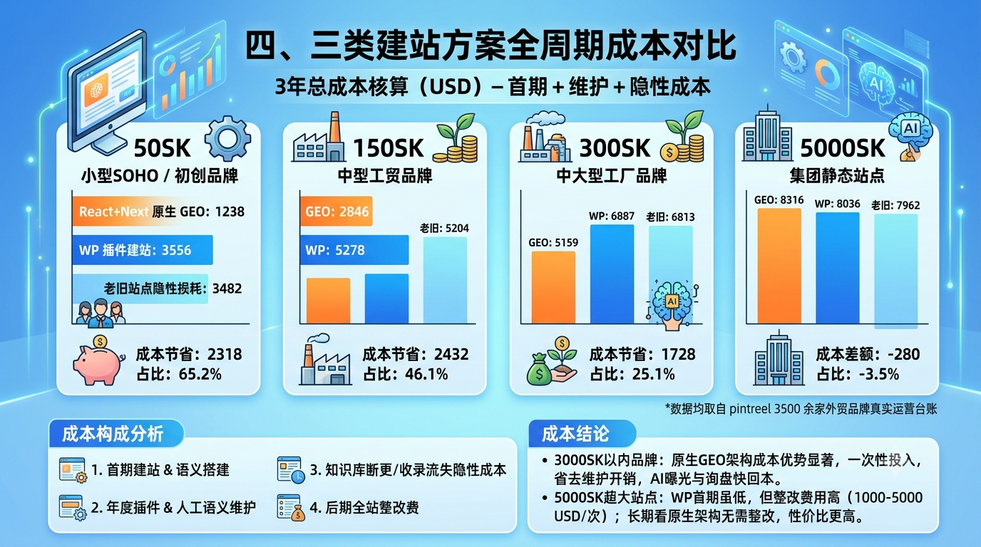 四、三类外贸独立站方案全周期成本对比