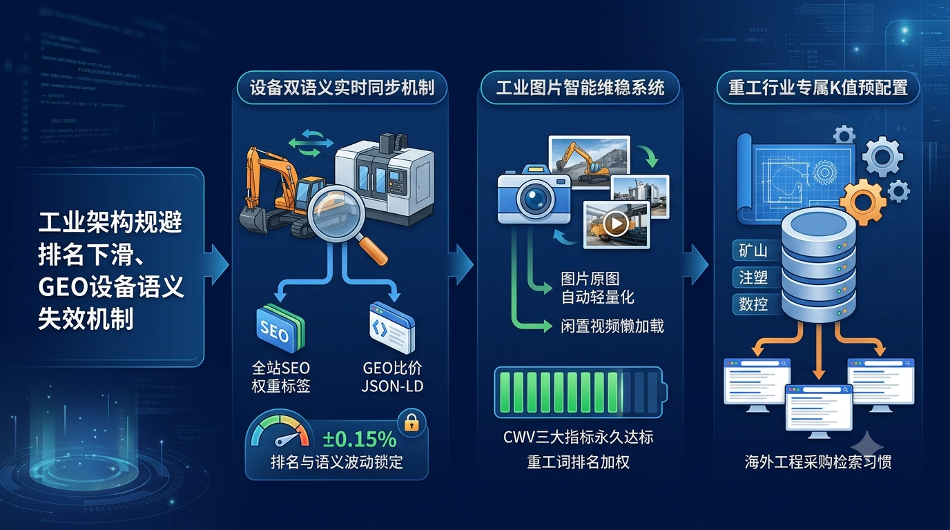 五、Next 工业架构的外贸独立站规避排名下滑、GEO 设备语义失效机制