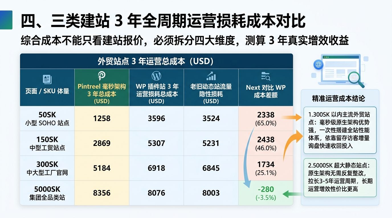 四、三类建站 3 年全周期运营损耗成本对比