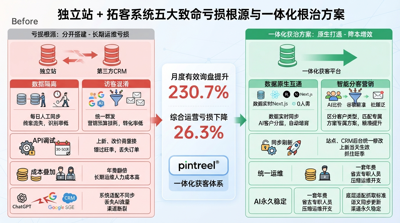 二、分开搭建站点 + 拓客系统五大致命长期亏损根源