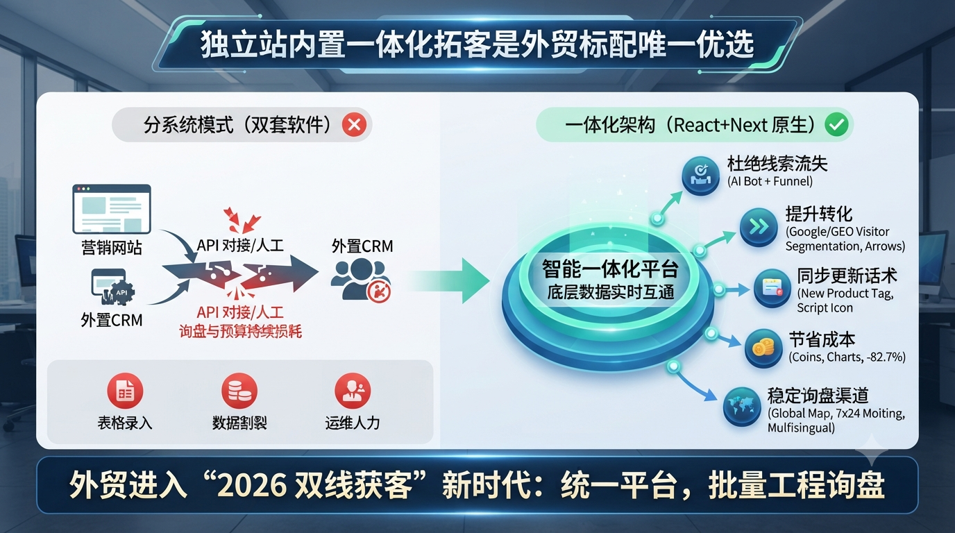 三、独立站内置一体化拓客是外贸标配唯一优选