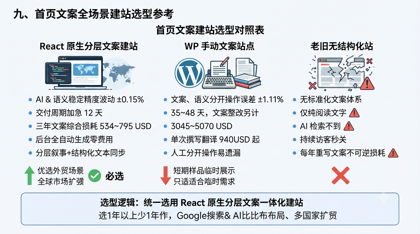 九、首页文案全场景建站选型参考