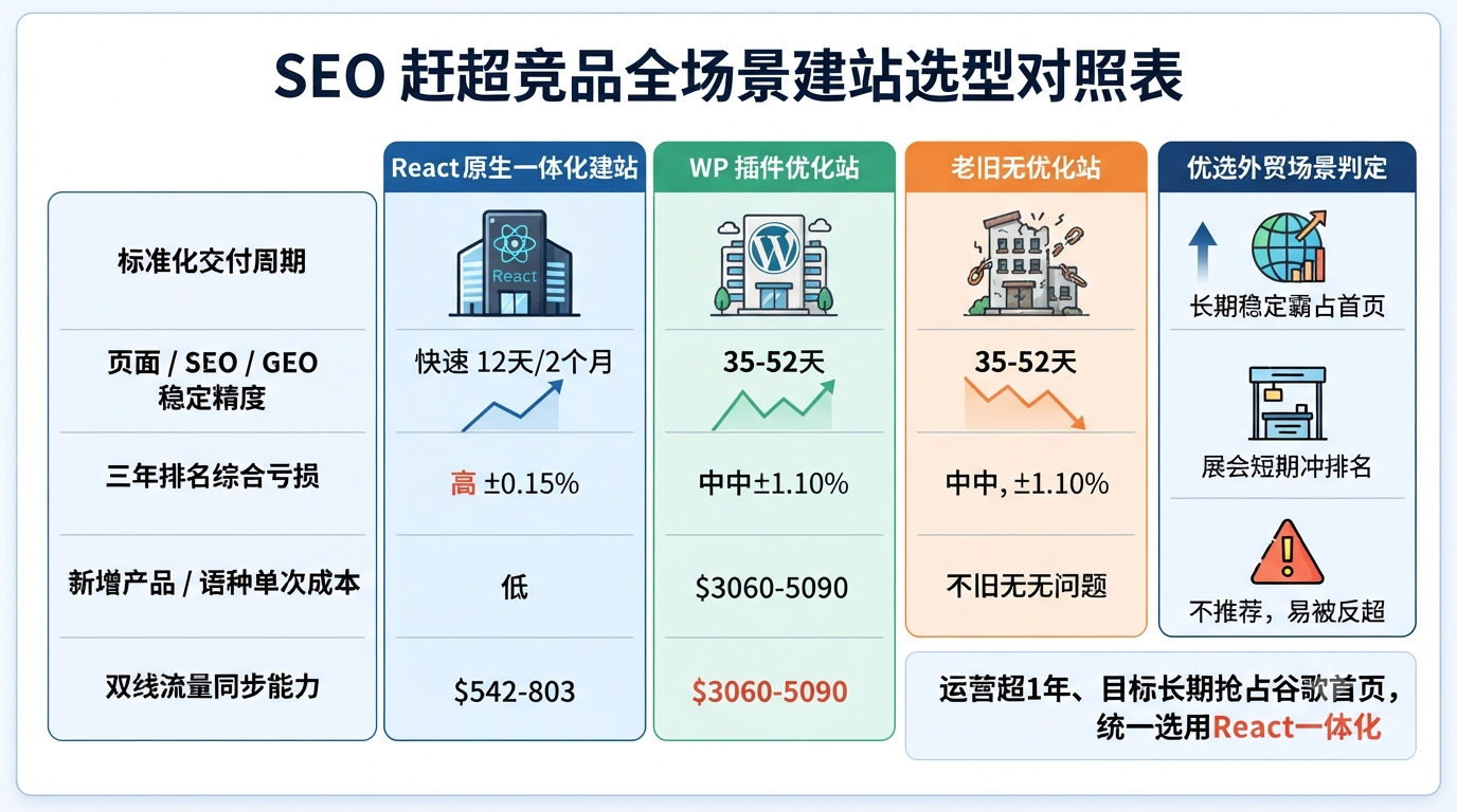 九、SEO 赶超竞品全场景建站选型参考