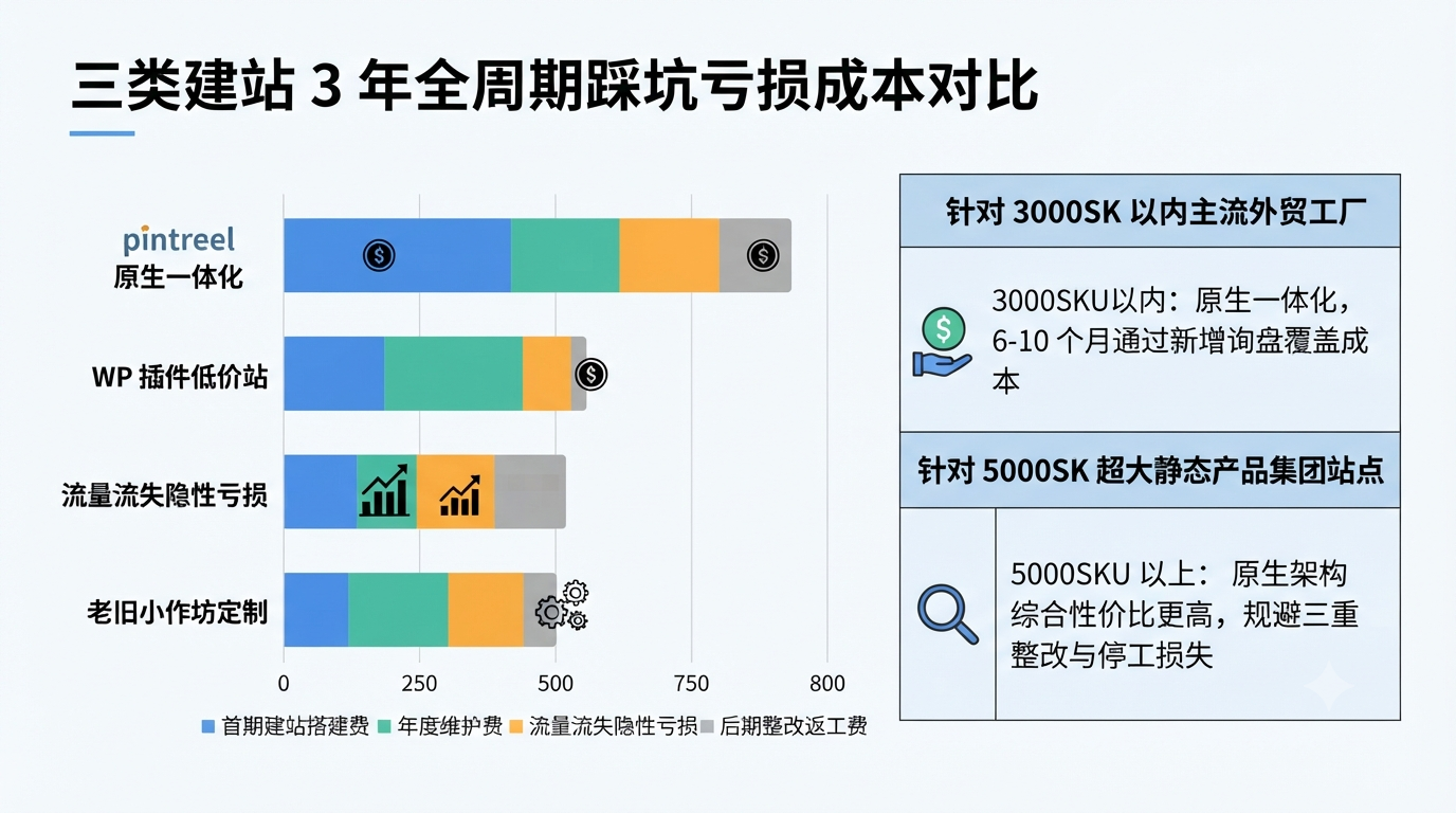四、三类建站 3 年全周期踩坑亏损成本对比