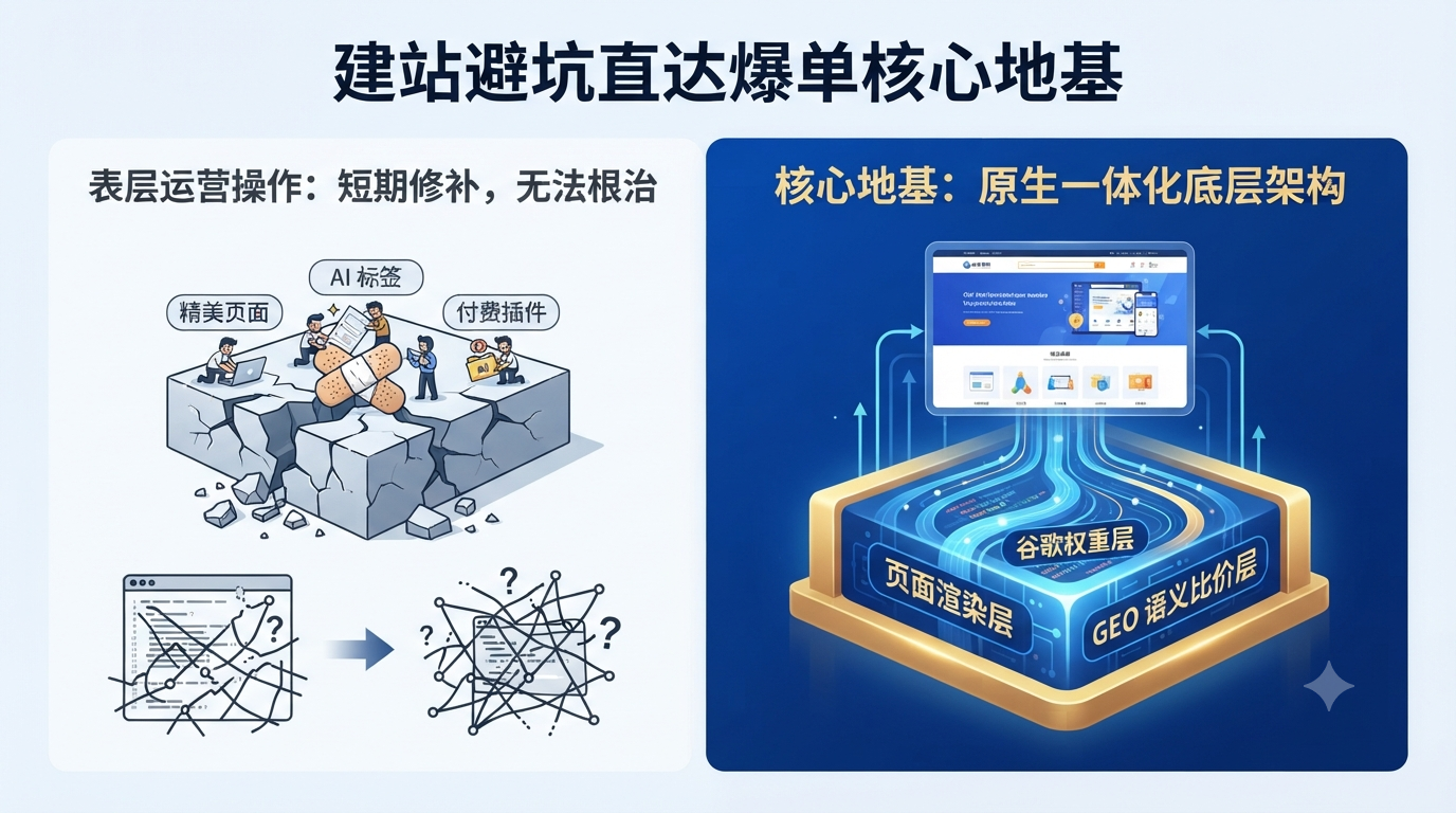 七、行业反常识建站误区：只做页面优化无法根治底层深坑